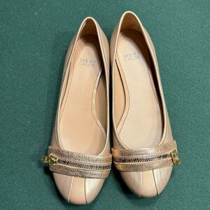 See by Chloe Women's Tan metallic Leather Flats size 37.5